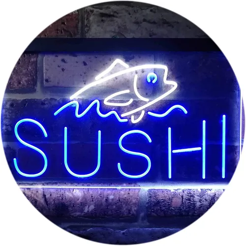 Miniatura 31 de ADVPRO Sushi Fish Sashimi Restaurant - Letrero de neón LED de doble color, azul y rojo, 12 x 8.5 pulgadas, st6s32-i3334-br