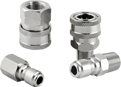 Miniatura 7 de Raincovo Lavadora a Presión de Conexión Rápida de 3/8 Pulgadas, Accesorios para Lavadora a Presión, Juego de Adaptadores de Acero Inoxidable, Rosca