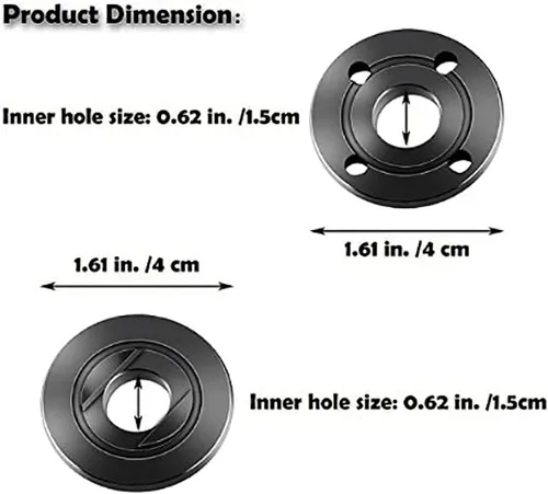 Miniatura 3 de Juego de 4 piezas de repuesto de brida de amoladora 5/8-11, accesorios para amoladora angular compatibles con Dewalt Milwaukee Ryobi Makita Tuercas