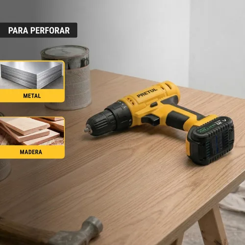 Miniatura 5 de Taladro inalámbrico, batería de iones de litio 12 V Pretul