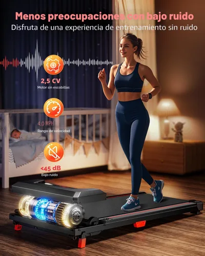 Miniatura 4 de Alfombra de Caminar con Inclinación, XBD - Caminadora para Debajo del Escritorio para Hogar y Oficina Pequeña, 2.5HP de Bajo Ruido, Portátil