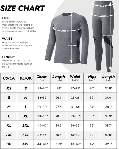 Miniatura 6 de Runhit Mens Thermal Underwear SetFleece Lined Long Johns for Men Thermal Shirts and Pants Base Layer Cold Weather Thermals