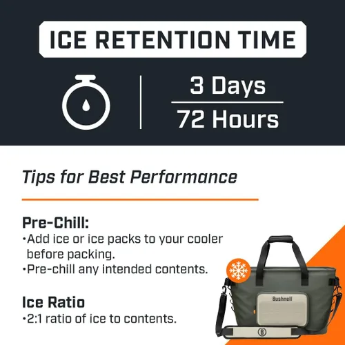Miniatura 3 de Bushnell Soft Coolers Insulated Portable Ice Chest The Best Bag Cooler for Beach, Drinks, Beverages, Travel, Camping, Picnic, Leak-Proof with