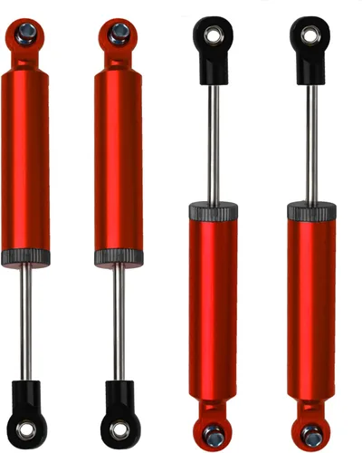 4 piezas de amortiguadores de automóvil a control remoto, amortiguadores de resorte interno, piezas de actualización compatibles con Axial SCX10 Rojo