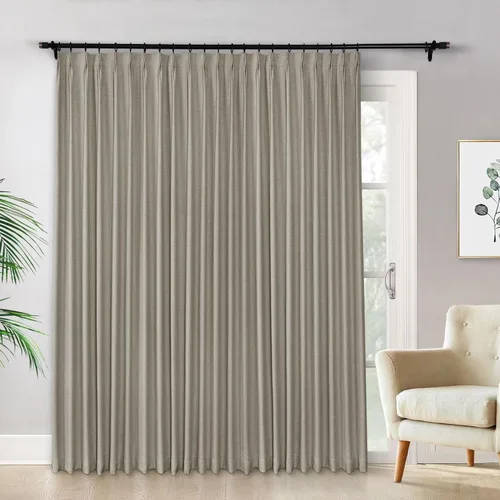 Miniatura 23 de Macochico Cortinas opacas de lino plisadas para oscurecer la habitación, panel con aislamiento térmico para dormitorio, sala de estar, sala