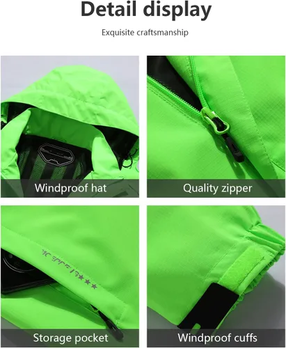 Miniatura 3 de Chaqueta impermeable para hombre, rompevientos, ligera, con capucha desmontable
