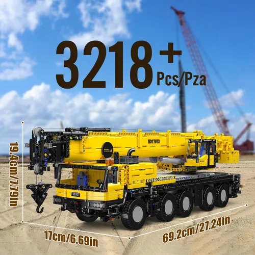 Miniatura 5 de Mould King 17073 Engineering LTM All Terrain Grúa de Construcción Control Remoto Modelo Modelo de Construcción Conjunto de Construcción