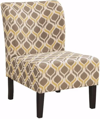 Miniatura 10 de Signature Design by Ashley Triptis Silla de Acento Floral sin Brazos con Cojines Adheridos, Tapicería de Tela, Patas de Madera, Altura del Asiento