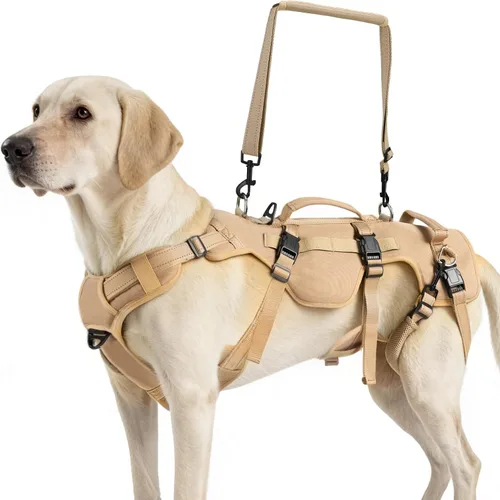 Miniatura 7 de PUPTECK Arnés de elevación para perros para perros de tamaño mediano y grande, cabestrillo de rehabilitación para soporte de pata trasera, arnés