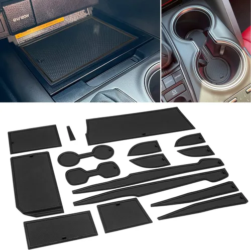 Para Toyota Camry Accessories 2018 2019 2020 2021 2022 2023 2024 Inserto de portavasos personalizado, organizador de consola central, tapete de Negro