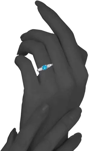 Miniatura 2 de AILAAILA Anillos de piedra natal, tamaño 1-10, circonita cúbica, acero inoxidable, cumpleaños, madre, hija, regalos para niñas y mujeres, Metal
