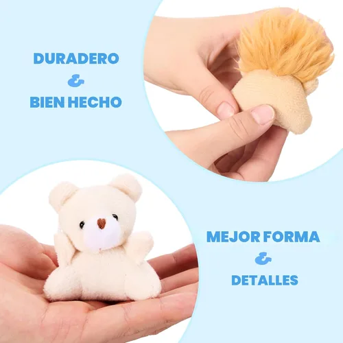 Miniatura 7 de Joyin - Juego de 24 mini juguetes de peluche de animales pequeños surtidos (24 unidades de 3 pulgadas cada una), llaveros de animales para decorar