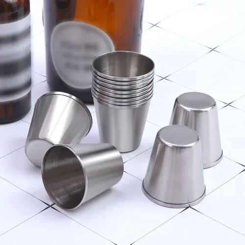 Miniatura 5 de Ruisita Vasos de chupito de acero inoxidable 12 vasos de chupito de acero inoxidable (1 onza/1.0 fl oz)
