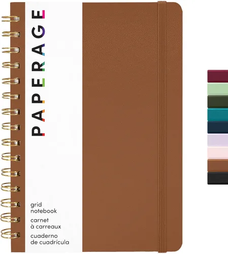 Miniatura 13 de PAPERAGE Cuaderno de espiral rayado, (azul marino, verde oliva, kraft), paquete de 3, 160 páginas, tamaño mediano de 5.5 x 8 pulgadas, papel grueso