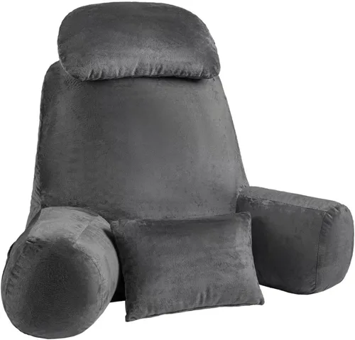 Miniatura 13 de NOONTIDE - Almohada de lectura para adultos sentados en la cama: almohada grande para la espalda con rollo de cuello desmontable y cojín individual
