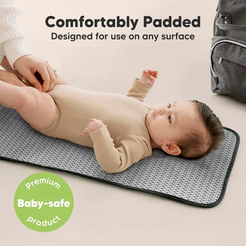 Miniatura 5 de KeaBabies Cambiador de pañales portátil y organizador de pañales para bebé, tapete cambiador plegable impermeable para bebé, tapete de cambio
