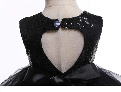 Miniatura 3 de Vestido de princesa tutú de tul para niña, boda, concurso, fiesta, bebé, lentejuelas sin espalda, encaje floral, recién nacido, 7 años