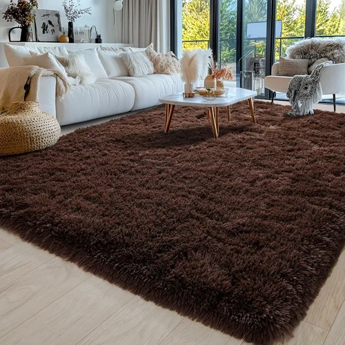 Miniatura 60 de Alfombras de área de 8x10 para sala de estar, alfombra shaggy grande ultra suave y esponjosa para dormitorio, alfombras de felpa mullida Blanco crema