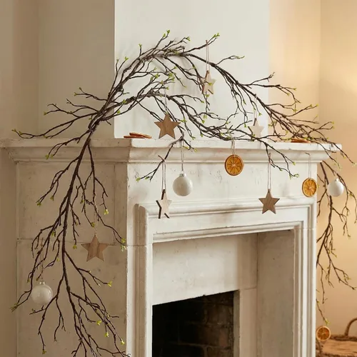 Ramas de árbol de flores artificiales grandes y flexibles de 118 pulgadas, ramitas de cerezo, tronco de madera de hiedra, plantas colgantes falsas