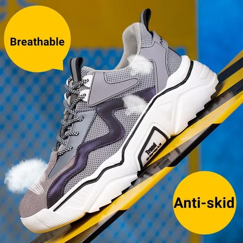 Miniatura 3 de Zapatos de punta de acero para hombre para mujer, zapatos de seguridad ligeros, antideslizantes, zapatos de trabajo industriales a prueba