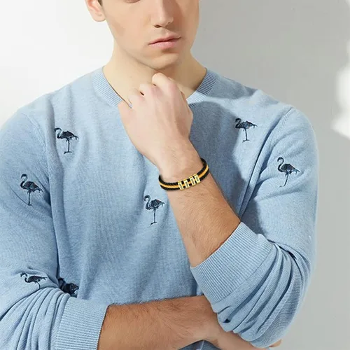 Miniatura 6 de Pulseras de cuero personalizadas para hombre con 1-6 nombres, pulsera trenzada personalizada con cuentas para papá, marido, día del padre, San
