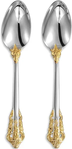 Miniatura 9 de KEAWELL Cuchara grande de servicio de 2 piezas, acero inoxidable 18/10, cuchara de servir fina y grande, cucharada resistente, apta para Dorado