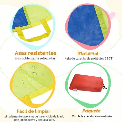 Miniatura 3 de Sonyabecca Juego de paracaídas para niños de 8 pies, 10 pies, 12 pies, 16 pies, 20 pies para 8 a 12 años, juego de fiesta para niños
