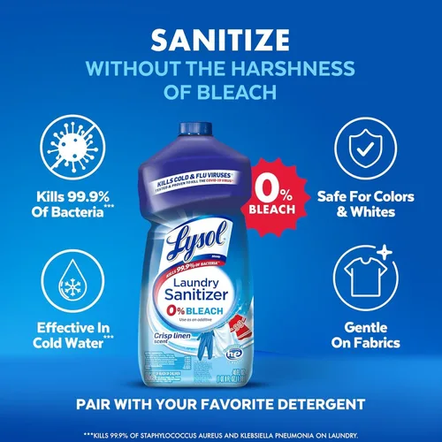 Miniatura 4 de Lysol Desinfectante para ropa, aditivo desinfectante para la ropa, seguro para el color, alternativa al blanqueador, eliminador de olores