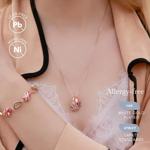 Miniatura 16 de Leafael Wish Stone - Collar con dije chapado en oro rosa de 18 quilates, con cristales de Swarovski, joyería de piedra natal, 18 pulgadas + 2