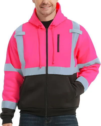 Miniatura 14 de ProtectX Hi Vis - Sudadera con capucha para hombres y mujeres, de alta visibilidad, reflectante, con bolsillos, para construcción, trabajo, clase 3