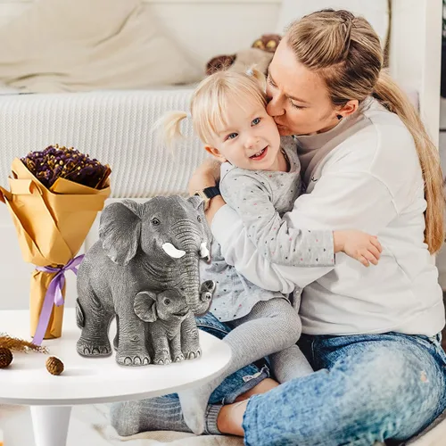 Miniatura 3 de Estatua de elefante – Decoración de elefante – Regalos para mamá – Regalos de elefante para mujer – Decoración del hogar, estantería de oficina