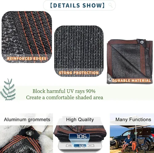 Miniatura 3 de UCINNOVATE Persiana de malla con bloqueador solar de 10 x 10 pies, 90% tela de tela para plantas con ojales, tela duradera resistente a los rayos UV