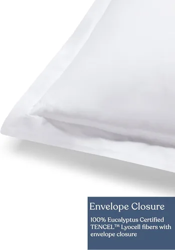 Miniatura 6 de Juego de 2 fundas europeas 100 % de eucalipto lyocell Tencel (26 x 26), enfriamiento natural, fibra Tencel Lyocell certificada, súper suave, sedosa