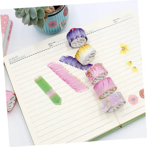 Miniatura 5 de EXCEART Pegatinas de arte floral pequeñas pegatinas de flores para cinta decorativa Washi 20 diseños Alcea Rosea
