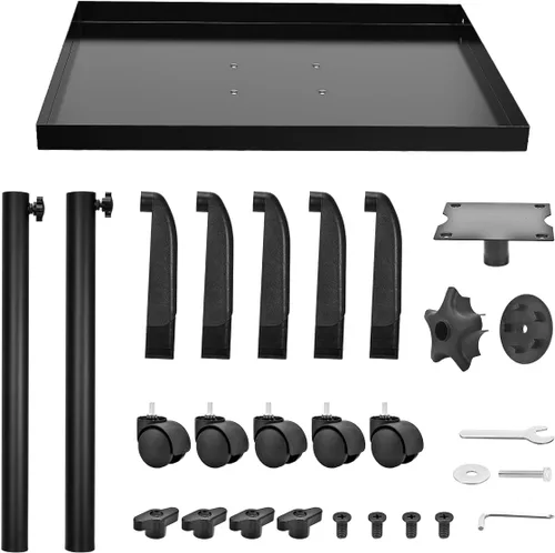 Miniatura 5 de Bandeja de salón Carrito de metal premium para tatuajes, carrito rodante de altura ajustable, carrito de almacenamiento para clínica Spa bandeja