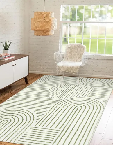 Miniatura 17 de Lahome - Alfombras abstractas de 8 x 10 para sala de estar, alfombras suaves de 8 x 10 en verde para dormitorio, alfombra antideslizante, alfombra
