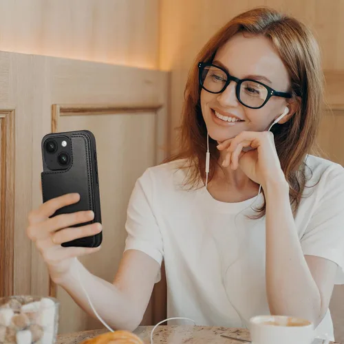 Miniatura 8 de DJDUCK Diseñado para iPhone 13 Funda tipo cartera con tarjetero, [Cubierta de cierre magnético] [Protección de cuero con bloqueo RFID] Fundas a Negro
