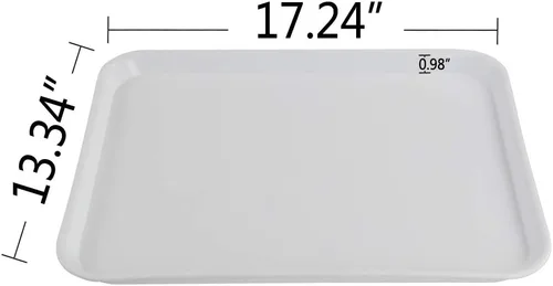 Miniatura 2 de Kekow Paquete de 4 bandejas de plástico blanco para servir comida rápida