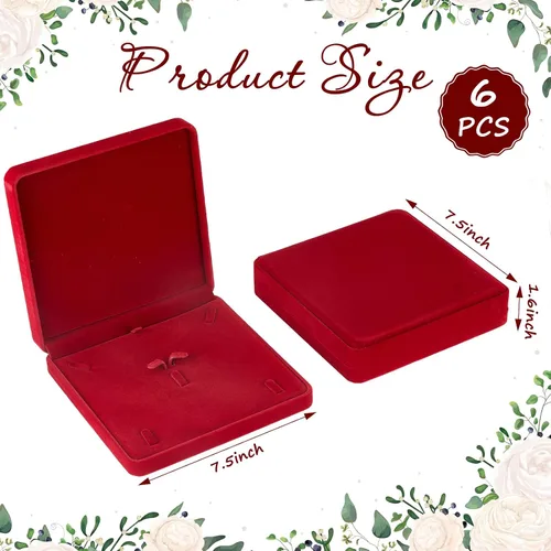 Miniatura 2 de Yinkin Juego de 6 piezas de joyería de terciopelo, vitrina, aretes, anillos, pulseras, collares, caja de regalo, caja de almacenamiento para el día