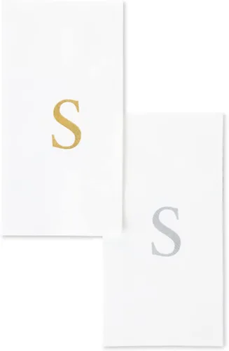 AMERICAN HOMESTEAD - Toallas de mano desechables – Servilletas doradas con monograma – Toallas de papel de baño similares al lino para invitados –