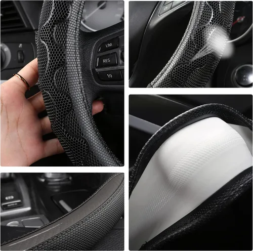 Miniatura 4 de Funda para Volante GIANT PANDA para Toyota, Funda para Volante de Coche para Toyota Highlander Rav4 Corolla Camry, Tamaño Estándar - Gris
