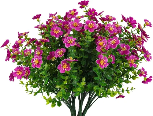 RECUTMS Plantas colgantes artificiales, flores sintéticas resistentes a los rayos UV, vegetación de plástico a granel para dormitorio, al aire