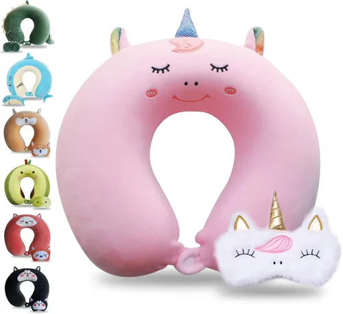 Miniatura 19 de Sexysamba Juego de almohadas de viaje de espuma viscoelástica pura para adultos, funda cómoda y extraíble, lavable a máquina, almohada de soporte