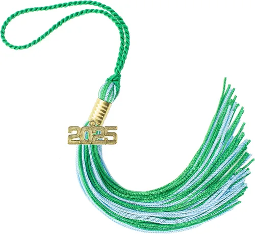 Miniatura 543 de Borla de graduación Aqua 2022, todos los colores escolares disponibles, fabricada en Estados Unidos