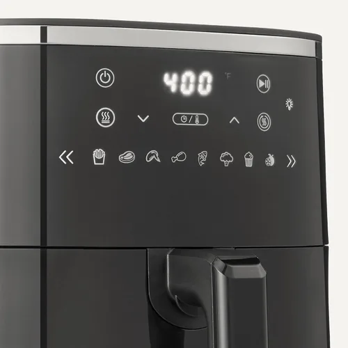 Miniatura 3 de Amazon Basics Freidora de aire de 4.4 cuartos con ventana de fácil visión, 8 menús preestablecidos, 1400 W, color negro