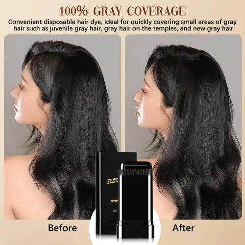 Miniatura 4 de Barra de color para el cabello, resistente al agua y al sudor, lápiz de tinte para el cabello, toques de color portátiles con peine, barras de 02#