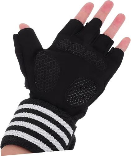 Miniatura 4 de TOYANDONA Guantes de gimnasio antideslizantes de medio dedo para levantamiento de pesas y fitness al aire libre, guantes de ejercicio transpirables