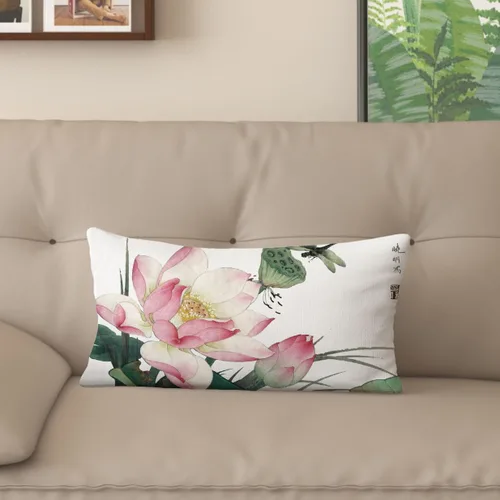Miniatura 13 de Funda de almohada con estampado digital de loto zen chino, diseño de doble cara para sofá, sala de estar, decoración de dormitorio
