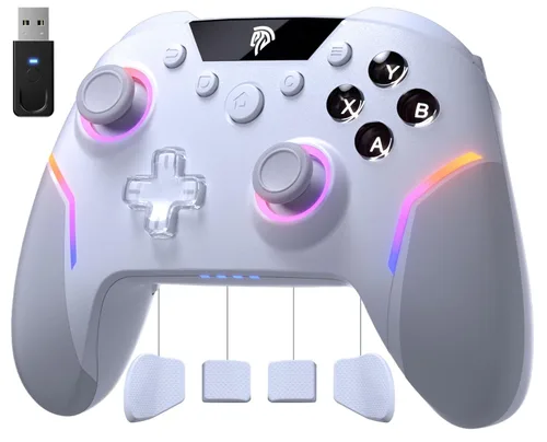 Miniatura 11 de EasySMX X20 Wireless Gaming Controller with RGB Backlit, 2-Stage Hall Effect Sticks, 1000Hz Polling Rate, 6-Axis Gyro on Multi-Platform, Mech