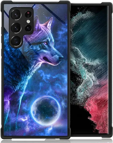Miniatura 561 de CARLOCA Funda compatible con Samsung Galaxy S22 Ultra, diseño gráfico de Star Howling Wolfs Samsung Galaxy S22 Ultra, diseño gráfico, a prueba